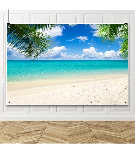 Amazon | 夏のモアナの背景 ビーチ 海 トロピカル ココナッツ ヤシの木