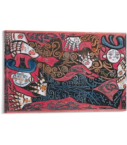 Amazon.co.jp: 棟方志功 額 装 染作 弁財天妃の柵 [額材質:木目調ABS