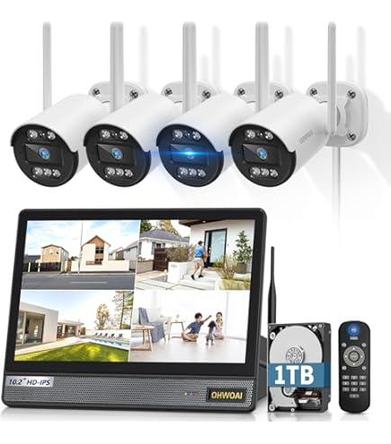 Amazon.co.jp: Q-See 防犯カメラ バレットカメラ4台 + 4chDVR 1TB HDD