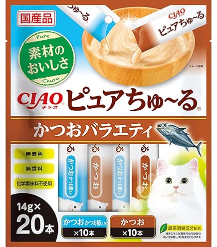 Amazon.co.jp: チャオ (CIAO) 焼かつおちゅ~る バラエティ 8g×40本 猫