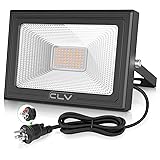 CLY 投光器 60W 電球色 屋外ウォールライト 玄関ライト 防犯ライト 作業灯 集魚灯 駐車場灯 看板灯 省エネ 高輝度 3000K 6000LM IP66防水 工場 体育館 倉庫 ナイター 壁掛け 庭園 ベランダ 廊下 屋外 天井照明用 1.5
