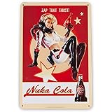 フォールアウト76ヌカコーラガールメタルサイン|ファンラップ公式リトグラフ|素晴らしい6"x9"ビデオゲームの装飾