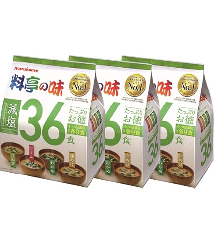 Amazon | 料亭の味 即席みそ汁 減塩 生みそタイプ 72食(4種各18袋)×2