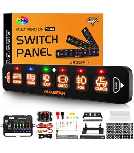 Amazon.co.jp: Auxbeam 12ギャングスイッチパネル RB120 トグル