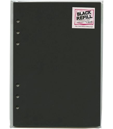 Amazon.co.jp: ミニ6穴サイズ BLACK／ブラック 無地 上質紙 システム
