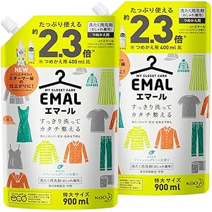 【Amazon.co.jp 限定】【まとめ買い】エマール(EMAL)洗濯洗剤 液体 リフレッシュグリーンの香り 詰め替え900ml*2個