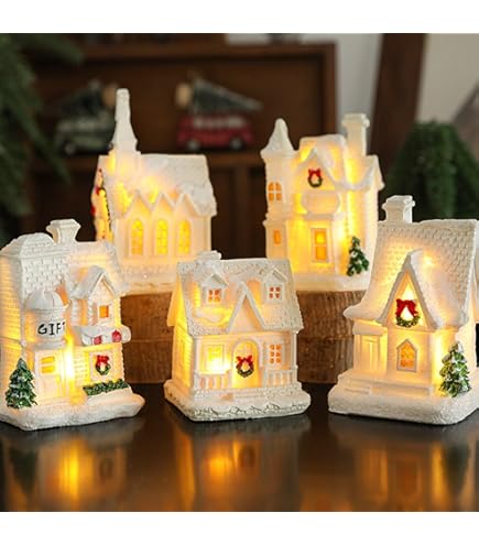 Amazon.co.jp: Soaoo クリスマスビレッジセット クリスマス村の家 置物