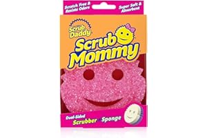 Scrub Mommy - 多用途清洁刷和海绵 - 一侧用于擦洗，另一侧用于拖地 - 无刮痕、防臭、符合人体工程学