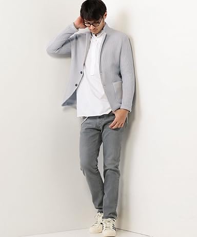 Knit 2-button Jacket 1122-199-4470: Light Grey