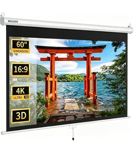 Amazon | プロジェクター スクリーン 60インチ ワイド 16：9 吊り下げ