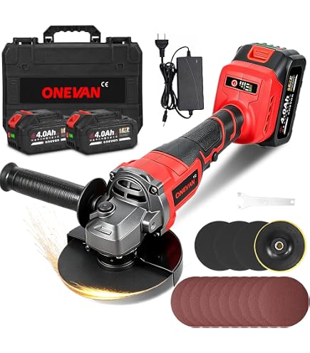 マキタ互換品 ONEVAN ディスクグラインダー コードレス式 V8(A) Amazon | 【数値ディスプレイ＆離手自動停止 落下保護】ディスク