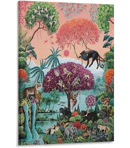 アンリ ルソー 絵画 大型 豹に襲われる黒人 美品です アンリ ルソー 