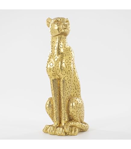 Cheetah Statue Home Decor Leopard Sculpture Resin Sitting Cheetah Figurine Desktop Table Top Ornament Decoration For Home Officegold Or Silver Walkingchampagne Gold P 175386148 - View #7