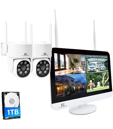 防犯カメラ ワイヤレス 屋外 防犯カメラセット 12.5インチ一体型録画機 Amazon.co.jp: SecuSTATION 防犯カメラ ワイヤレス 2台 セット 12.5