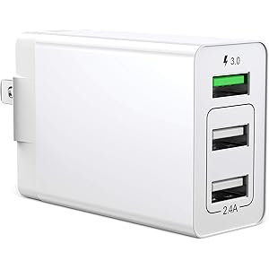 【PSE認証】 USB充電器 QC3.0 搭載 ACアダプター 折り畳み式プラグ 30W 3ポートUSB急速充電器 軽量 コンパクト スマホ急速充電 海外対応 iPhone iPad Samsung Galaxyなと対応