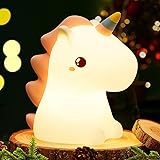 Mubarek Unicorn Night Light for Kids Lamp,16 Colors Kids Night Light Cute Lamp, Silicone Rechargeble Baby Night Light, Kawaii