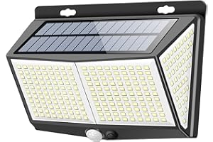 センサーライト 288LED ソーラーライト Focondot 3つ知能モード 人感センサー 屋外照明 4面発光 太陽光発電 省エネ 防水 防犯ライト 自動点灯 両面テープ付き 壁掛け/庭/柵/玄関/ガーデンライト/駐車場/地震/停電時適用 1個セッ