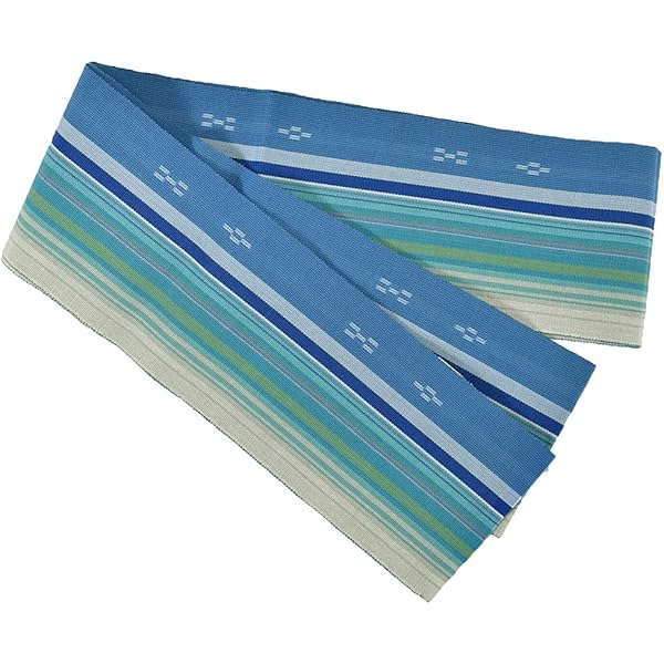 Amazon.co.jp: 半幅帯 綿 日本製 [なごみや] 八重山 ミンサー 単帯 並