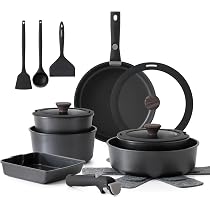 新品★10点フルセット 鍋＆フライパンセット amazon販売価格 45000円 Amazon.co.jp: SENSARTE フライパン 鍋セット IH/ガス火対応 18点 PFOA