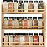Thalomely 3 Tier Bamboo Spice Rack, Spice Rack Organizer, Seasoning Jars Rack Shelf Spice Organizer for Kitchen Counter or Wa