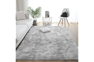 ラグマット カーペット 120x160cm おしゃれな北欧風シャギーラグ 全厚約5cm 洗えるラグ 滑り止め付き 毛足約4cm ふわっとした手触り 防音絨毯 オールシーズン快適に使用 長方形 ROCYJULIN（ライトグレー 約1.5畳 ）