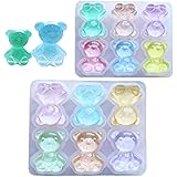 【Ever garden】くま 2サイズセット シリコンモールド レジン ミニ 小さい クマ トレカ デコ パーツ デコレジン バックチャーム キーホルダー アクセサリー uvレジン シリコン モールド アロマストーン 石膏 石鹸 キャンドル 樹脂 