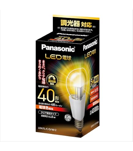 Amazon | パナソニック LED電球 口金直径26mm 電球40W形相当 昼光色