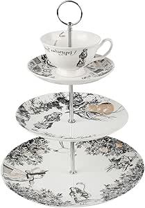 Victoria Albert Alice In Wonderland 3 Tier Cake Stand White Shipping Include Victoria Albert ケーキスタンド 通販 Amazon