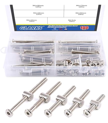 M6 304 Stainless Steel Allen Flat Head Hex Nut & Bolt Set – Round Head For Furniture