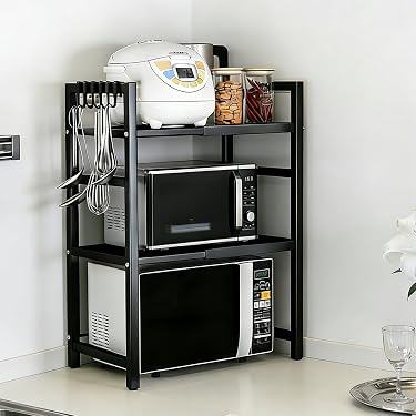 キッチンラック③ Amazon.co.jp: ZMZZZX レンジラック キッチンラック 3段式 幅は38~64cm