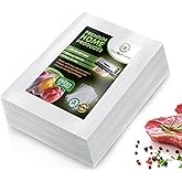 100 Pack 20cm x 25cm Vacuum Seal Bags - YourNo1Home Sous Vide Bags - Commercial Grade Food Saver Bags - Honeycomb Embossed - 