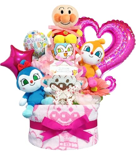 Amazon.co.jp: アンパンマン 3段 おむつケーキ ぬいぐるみ3点 タオル3