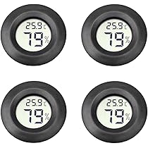 Amazon | 4個ミニ液晶爬虫類デジタル摂氏華氏温度計湿度計冷蔵庫冷凍庫