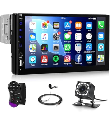 カーステレオ 7インチ ブラック Amazon | シングルディン Apple Carplay カーステレオ Android