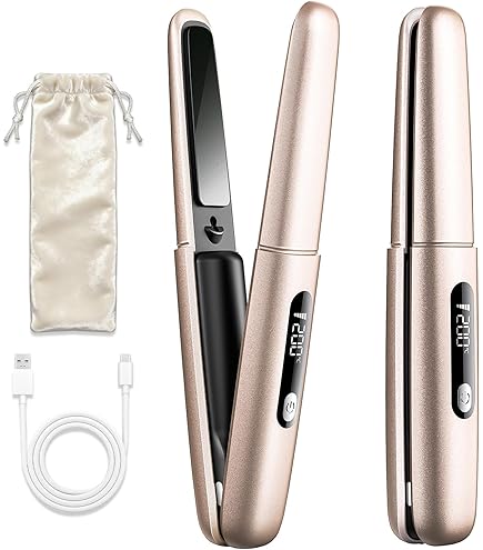 コードレス ストレートヘアアイロン ローズゴールド Amazon | ヘアアイロン コードレス 【LCDパネル表示・1.5億マイナス