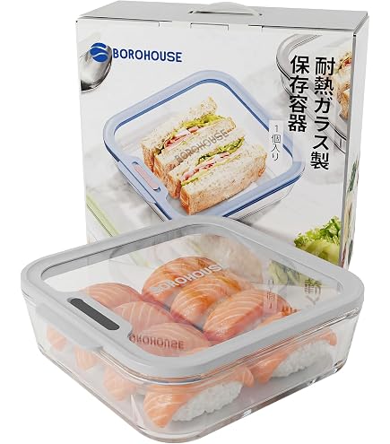 Amazon｜Pika - 600ml ステンレススチール 食品容器 & 強化ガラス蓋