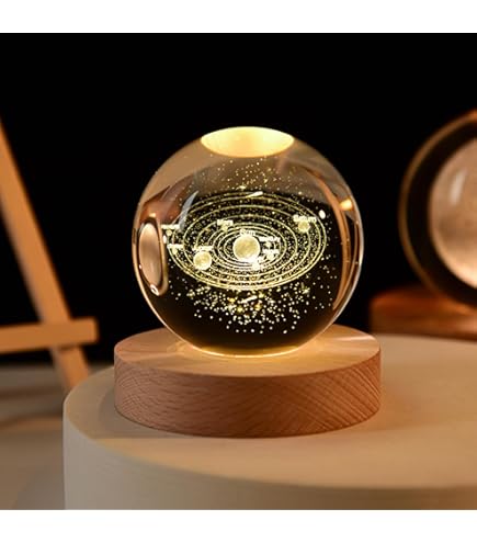 Marine Animals Jellyfish Engraved Crystal Ball Night Light Ornaments Ocean Series Glass Ball With Illuminated Led Light Base - View #5