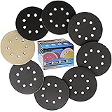 IROKCAKPT サンディングディスク 125mm 耐水ペーパー 81枚入セット(#240#400#600#800#1000#1500#2000#3000 ×各10枚)丸型 8穴 ディスクペーパー サンダー用サンディングペーパー,ヘッドライトの研磨