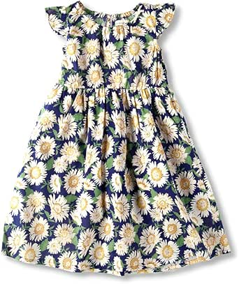 Amazon ブランシェス ペア ひまわり柄 ワンピース 女の子 キッズ 子供 110cm ブルー ワンピース チュニック 通販