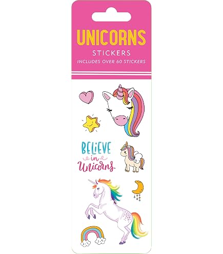 Fun Stickers Unicorn 979 – Stickerbogen 31x11 Cm, über 500 Designs, Ungiftig & Abziehbar