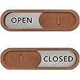 Amazon | Open Closed Sliding Sign (Brown) | 標識・サイン | 文房具・オフィス用品