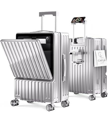 Amazon.co.jp: スーツケース Mサイズ フロントオープン USBポート付き