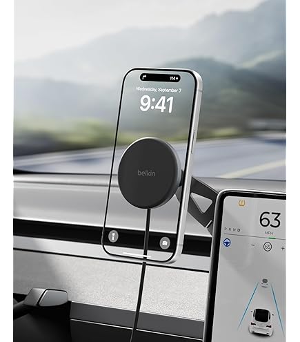 Belkin Magsafe Compatible Wireless Charging Car Vent Mount - IPhone 15/14/13/12 Series - View #5