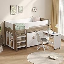 Amazon｜システムベッド ロフトベッド シングル 階段付き 木製