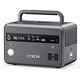 CTECHi ポータブル電源 小型 300W ポータブルバッテリー 大容量 リン酸鉄リチウムイオン電池 299Wh/96000mAh 非常用電源 蓄電池 軽量 コンパクト 家庭用 アウトドア用 純正弦波 三つの充電方法 パススルー機能付き AC(瞬間
