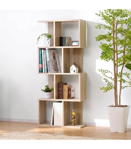 Amazon｜オープンシェルフ 6段式 高さ191cm オープンラック ジグザグ
