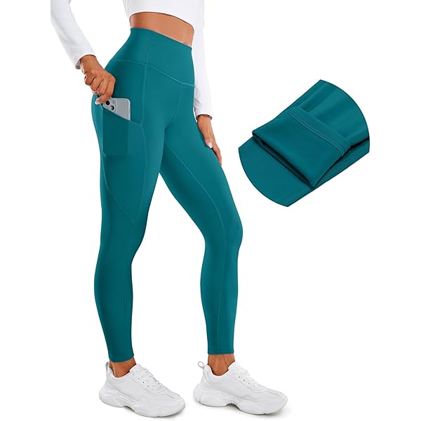 CRZ YOGA Leggings de entrenamiento de pelo sintético para mujer, 25