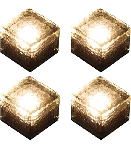 4台セットで超お買い得❣COB☆LEDチップ搭載で超高輝度♪❤ガーデンライト Amazon | 7Life LEDソーラーライト キューブ型 4個セット | パス