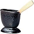 三陶(Santo) 萬古焼 しゃもじ立て 黒 陶器 横幅約11×高さ11cm 天目 日本製 08829