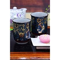 Amazon | 和座の蔵 おしゃれ ペア 湯呑み 九谷焼 夫婦湯呑み 青